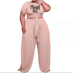 Two piece crop top shirts with bell pants. Never worn before